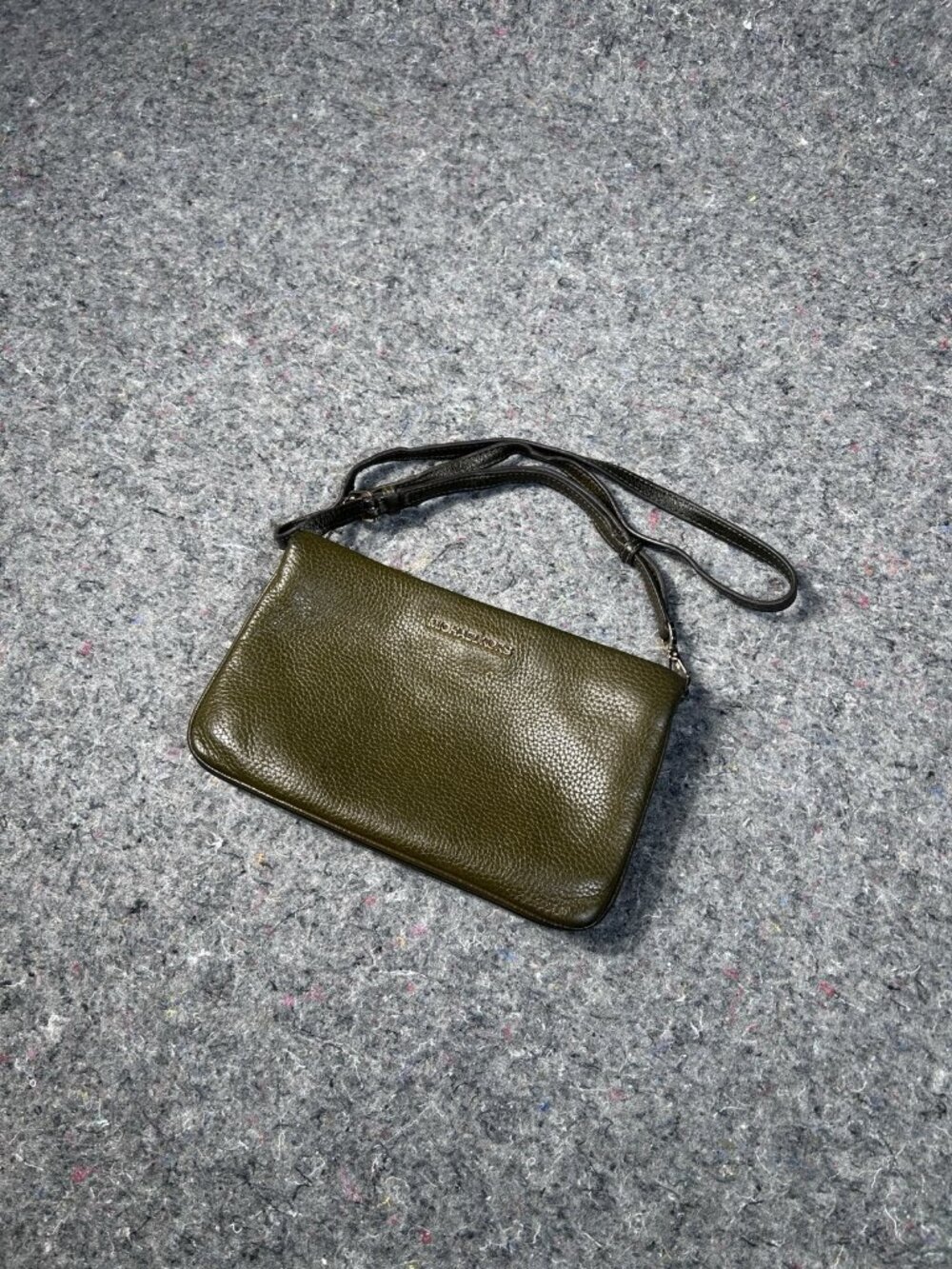 Michael Kors Jet Set Double Zip Crossbody Bag Olive Green Pebbled Leather